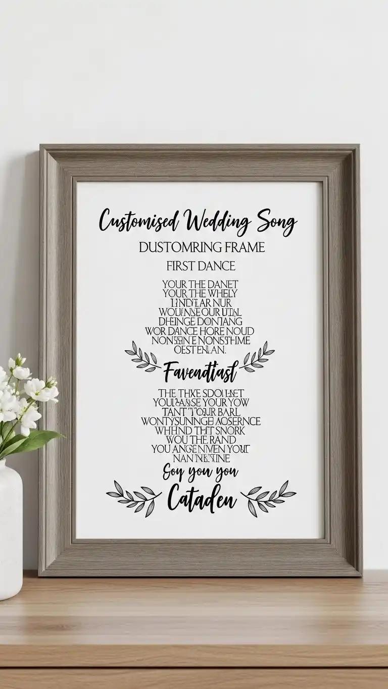 25 Wedding Gift Ideas for Bride and Groom 17 Customized Wedding Song Frame for Romantic Display