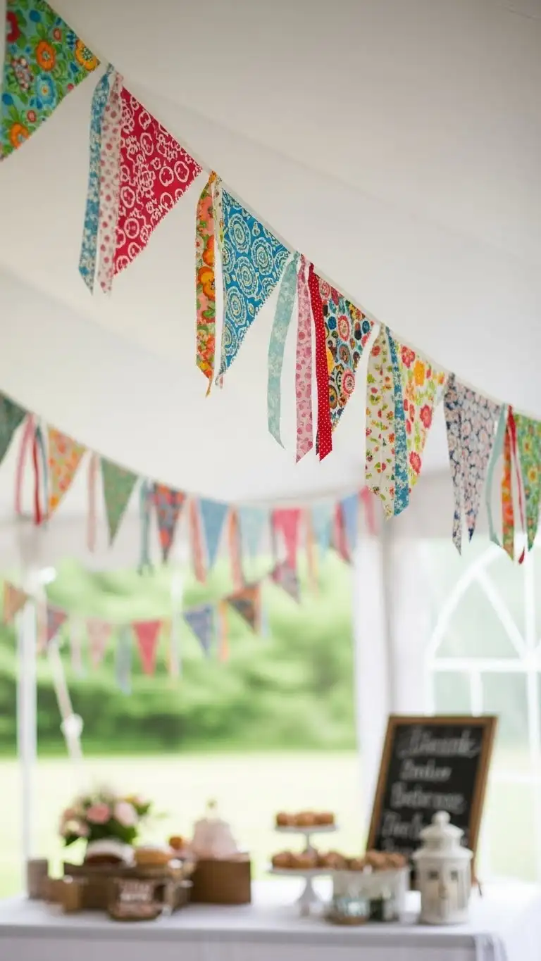 DIY Wedding Decorations Outdoor: 15 Cozy Ideas 16 DIY Fabric Bunting and Garlands