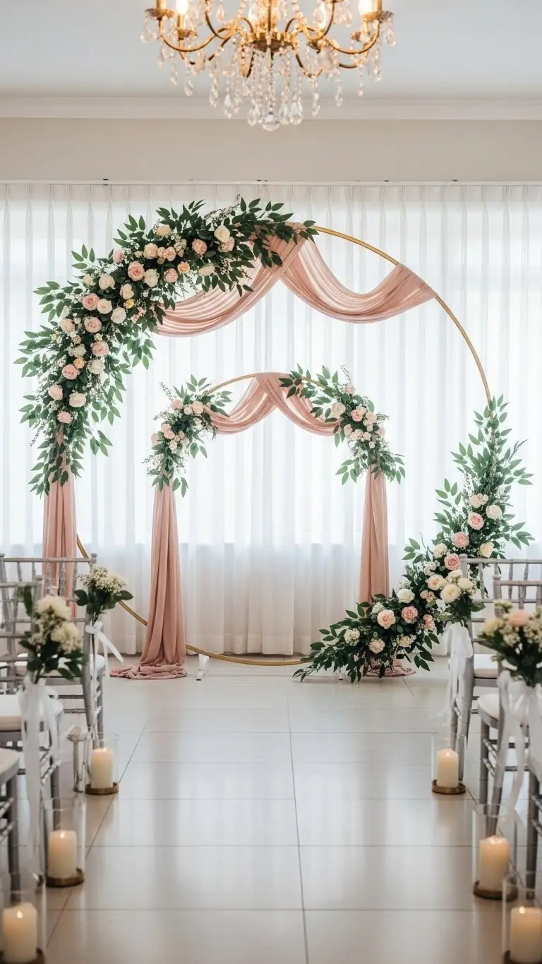 DIY Wedding Decorations at Home: 19 Affordable Ideas 5 DIY Wedding Decorations at Home Using Floral Hoop Backdrops