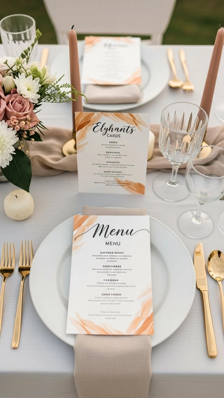 23 Elegant Engagement Party Table Decor Ideas for Every Theme 19 Elegant Menu Cards