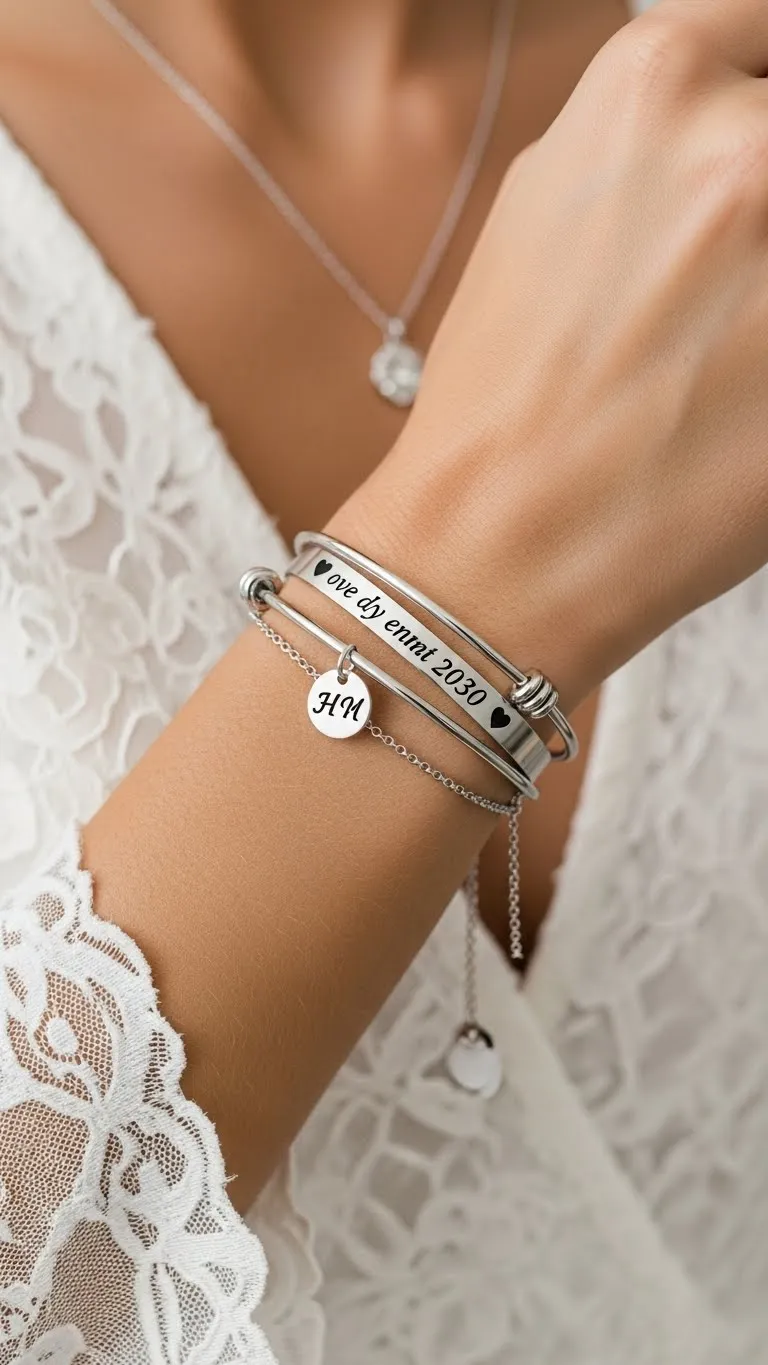 19 Wedding Gift Ideas for Bride She’ll Truly Love 19 Engraved Bracelet with a Romantic Message