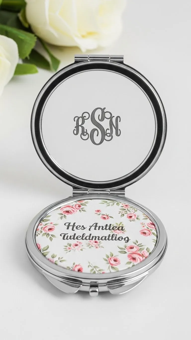 19 Wedding Gift Ideas for Bride She’ll Truly Love 15 Engraved Compact Mirror for a Stylish Touch-Up Moment