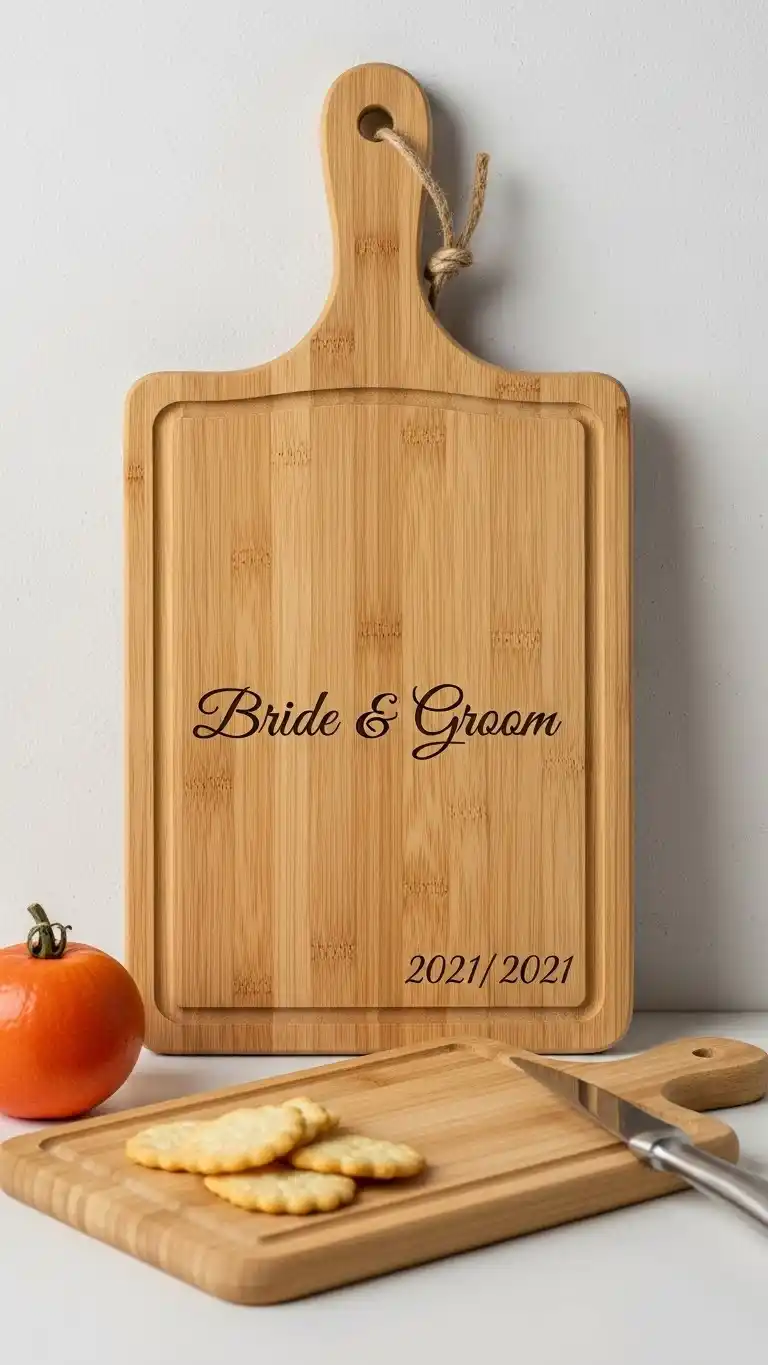 25 Wedding Gift Ideas for Bride and Groom 8 Engraved Cutting Board for Daily Kitchen Moments