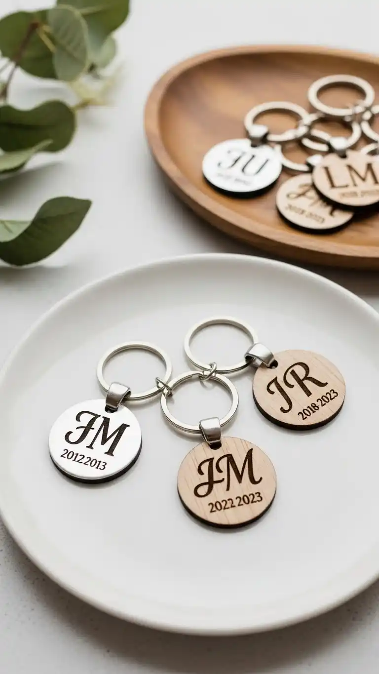 20 Engagement Party Favors Everyone Will Remember 8 Engraved Keychains