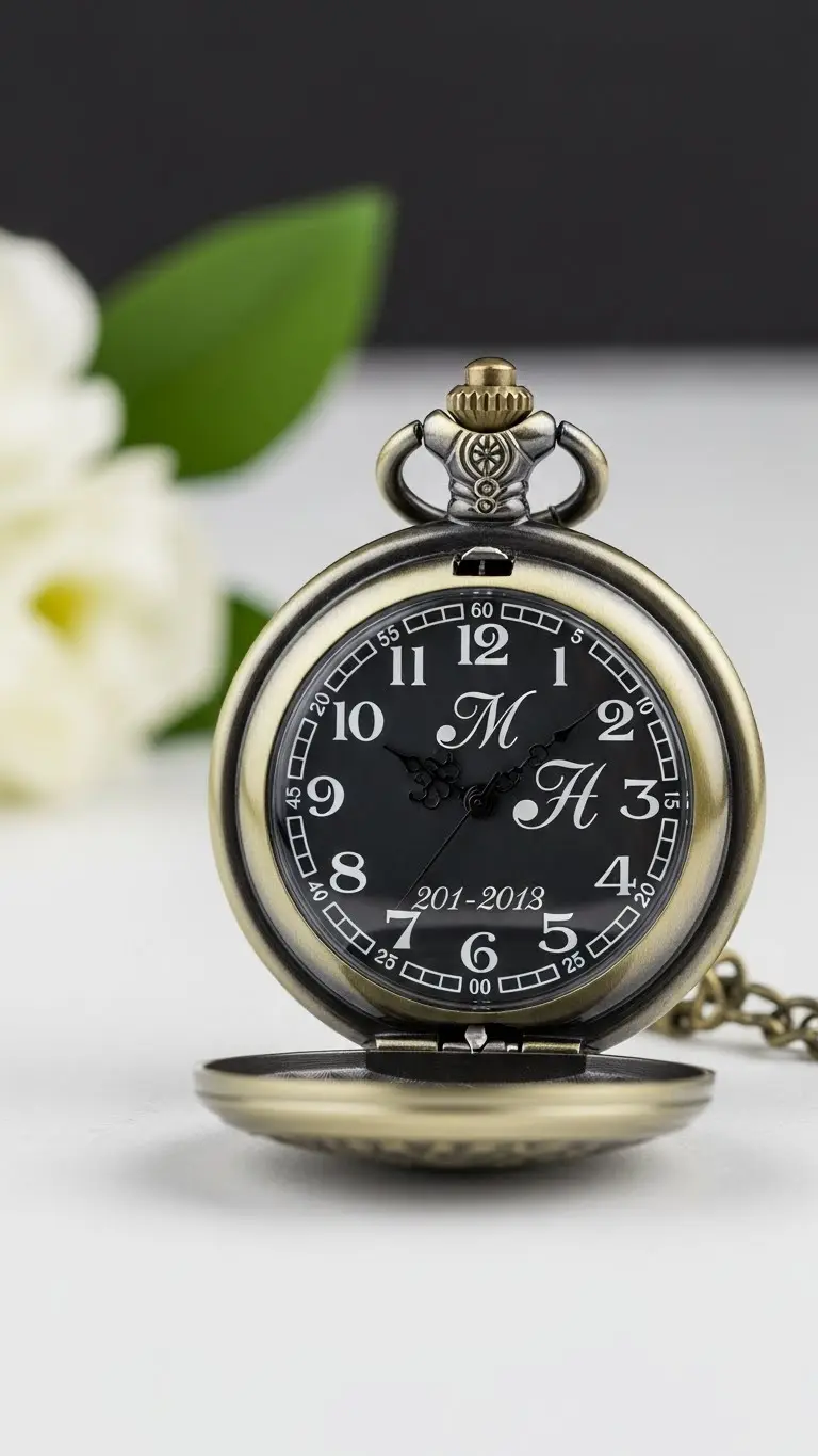 15 Inspiring Wedding Gift Ideas for Groom You’ll Love 13 Engraved Pocket Watch with Message 1