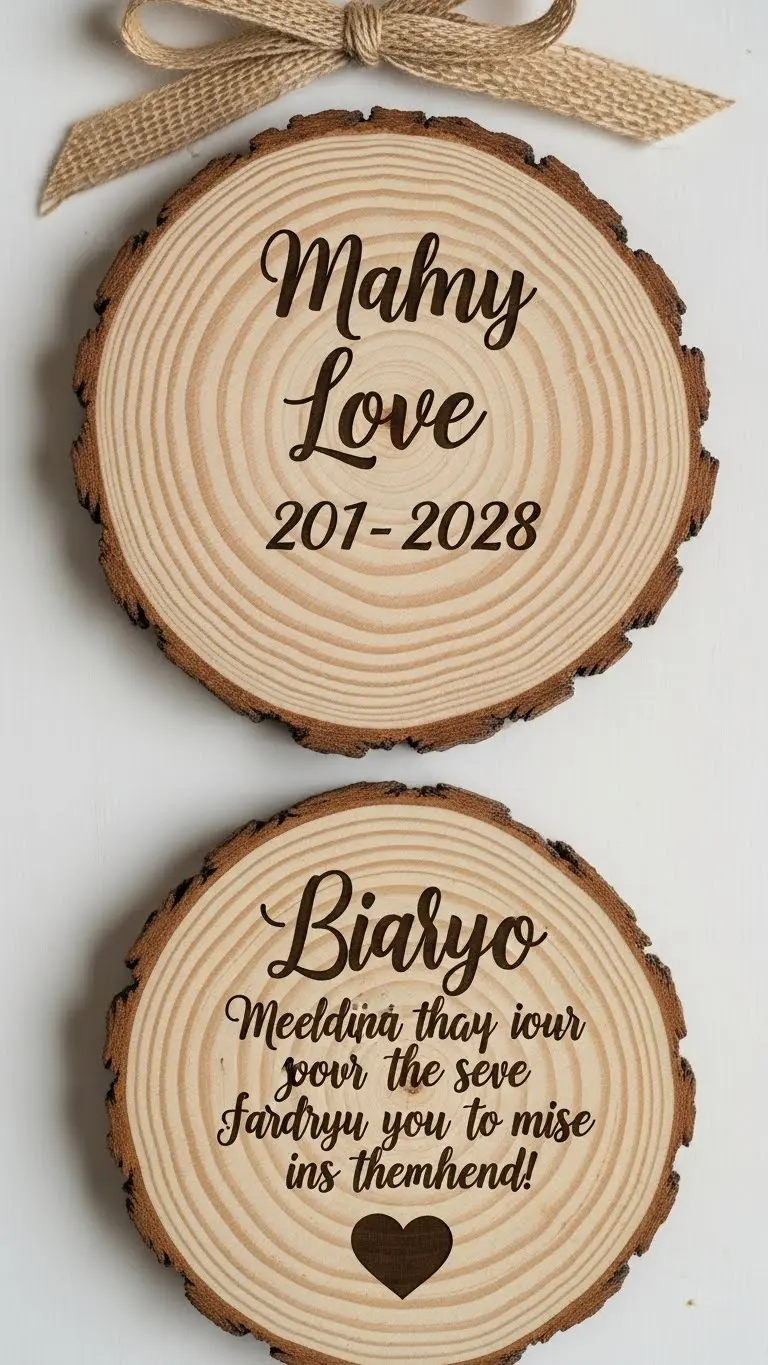 27 Wedding Gift Ideas DIY for a Personal Touch 8 Engraved Wood Slice Wall Art