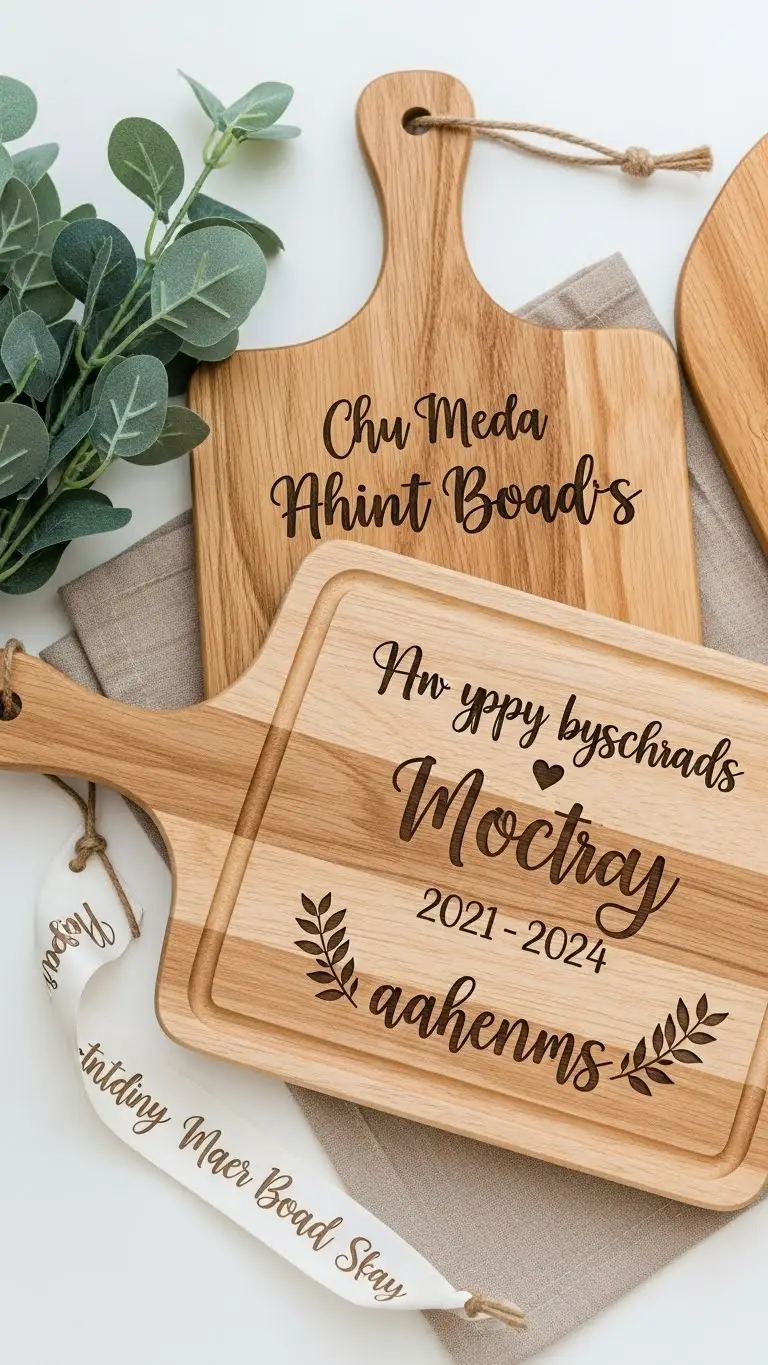 How to Style the Perfect Wedding Gift Table: 21 Must-See Decor Ideas 16 Engraved Wooden Cutting Boards