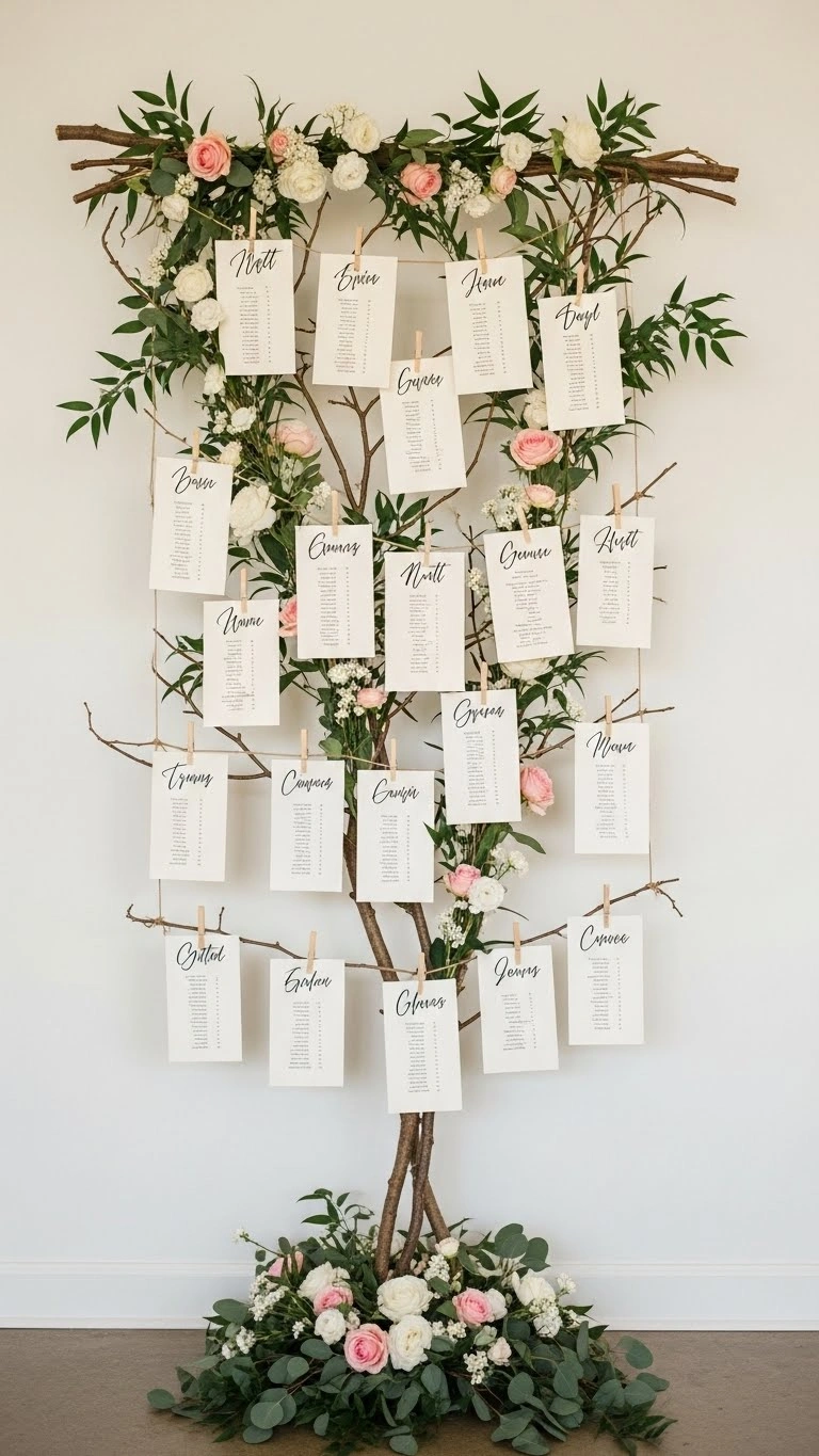 21 Unique Wedding Seating Chart Ideas That Wow Guests 12 Escort Card Tree