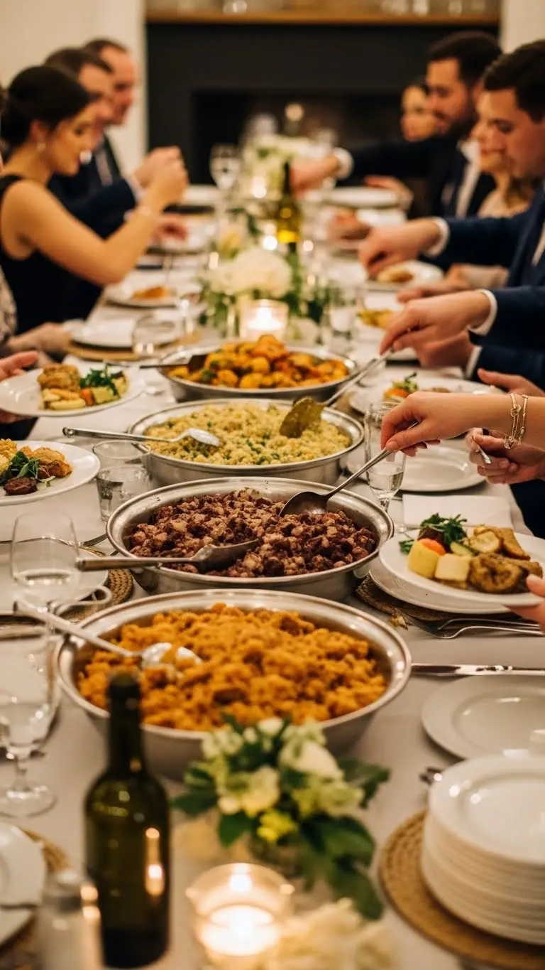 19 Delicious Wedding Reception Food Ideas You’ll Love 7 Family-Style Serving for Warm Wedding Reception Food Experiences