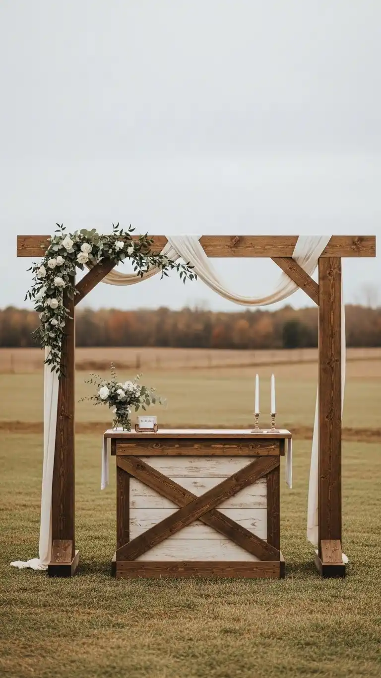 25 Outdoor Wedding Altars Ideas for a Dreamy Ceremony 20 Farmhouse Style Outdoor Wedding Altars