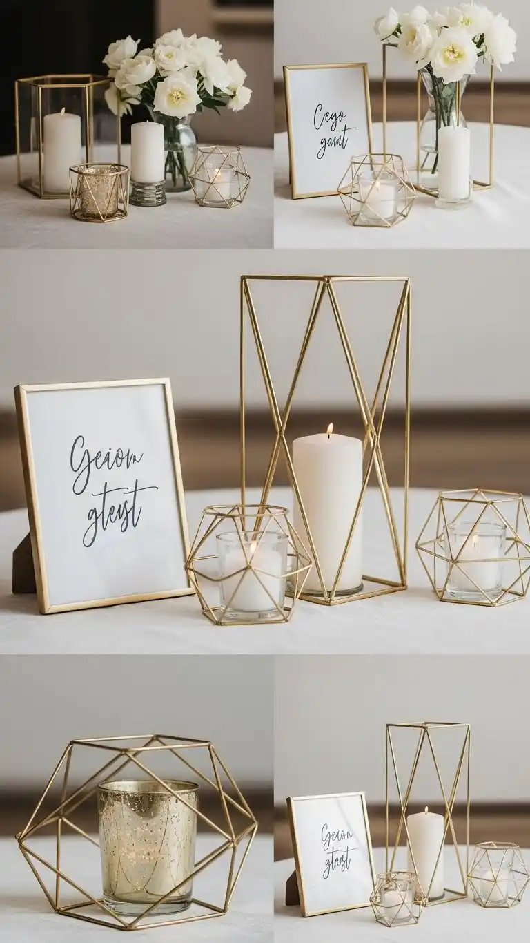 24 Engagement Party Decorations for a Memorable Celebration 13 Geometric Accent Pieces