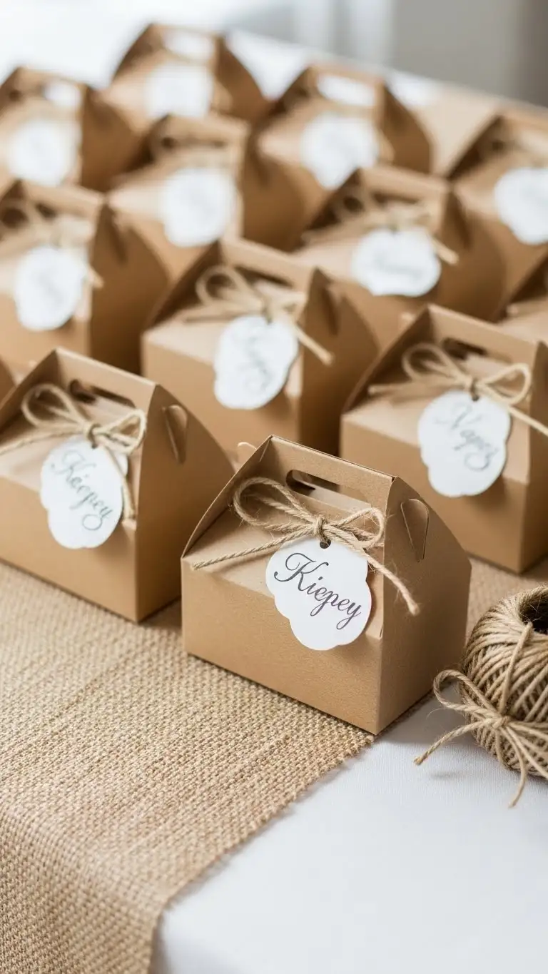 Rustic DIY Wedding Decorations Ideas – 21 Beautiful Designs 14 Handmade Favor Boxes With Natural Twine