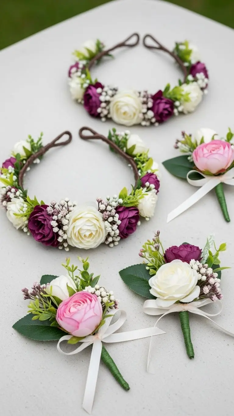 17 Easy DIY Wedding Decoration Ideas Anyone Can Make 20 Handmade Flower Crowns or Boutonnieres