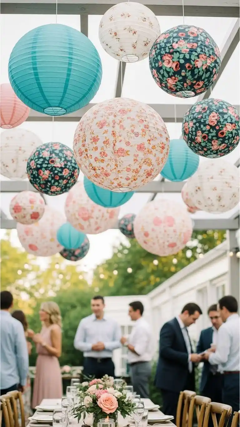24 Engagement Party Decorations for a Memorable Celebration 11 Hanging Paper Lanterns