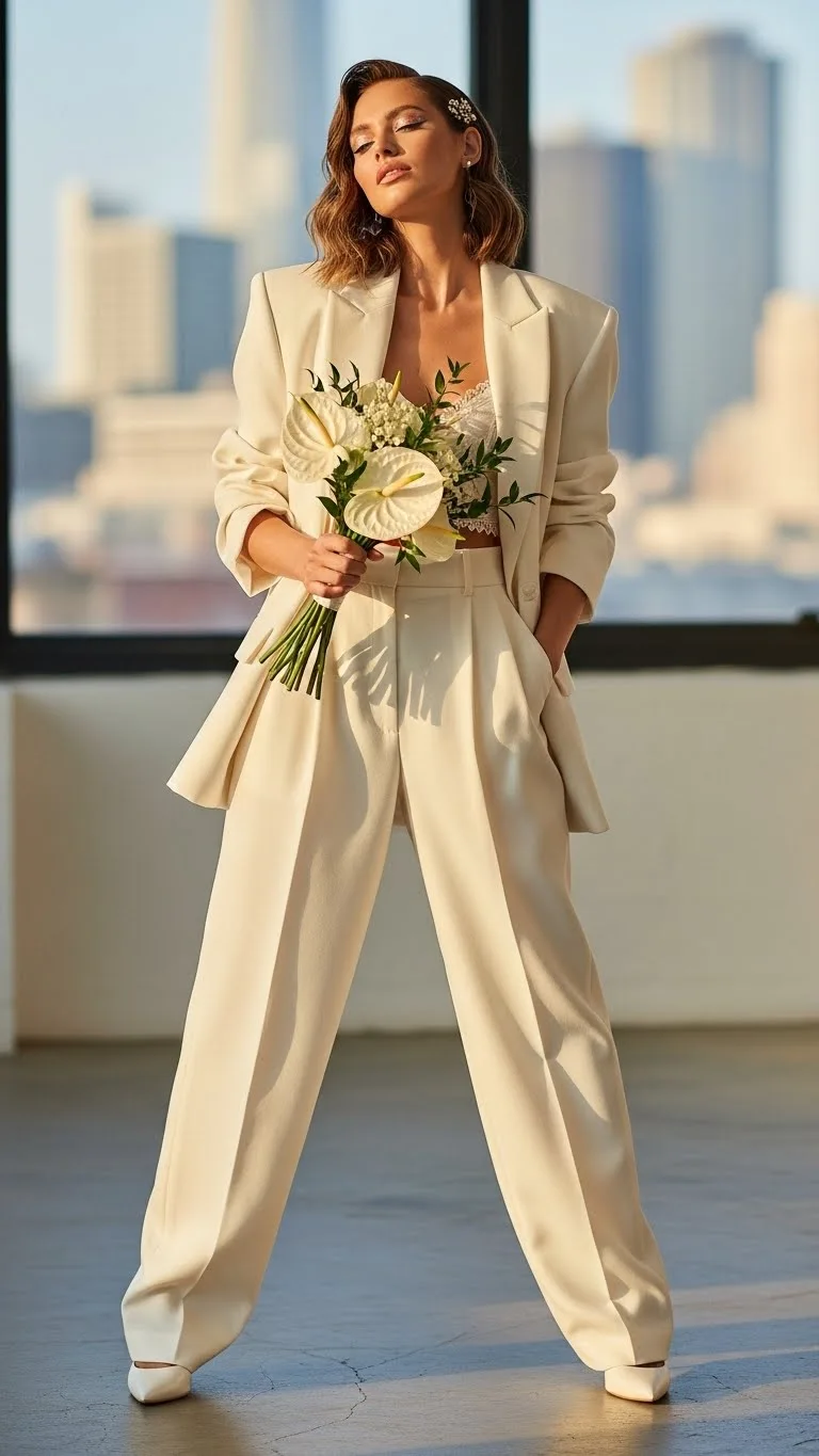 How to Style a Baggy Suit for a Modern Power Bride or Groom 3 How to Style a Baggy Suit for a Modern Power Bride