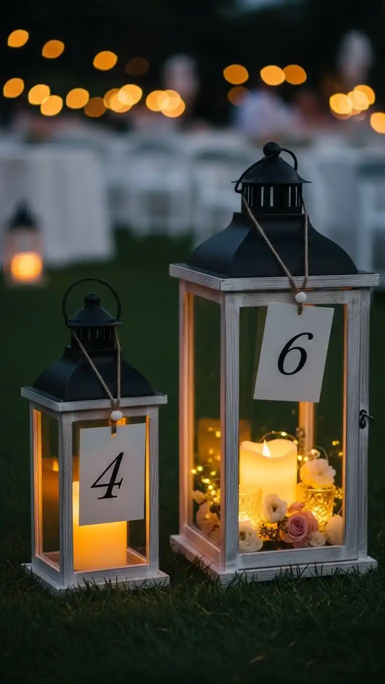 21 DIY Wedding Table Numbers to Elevate Your Reception Decor 22 Lantern Table Numbers