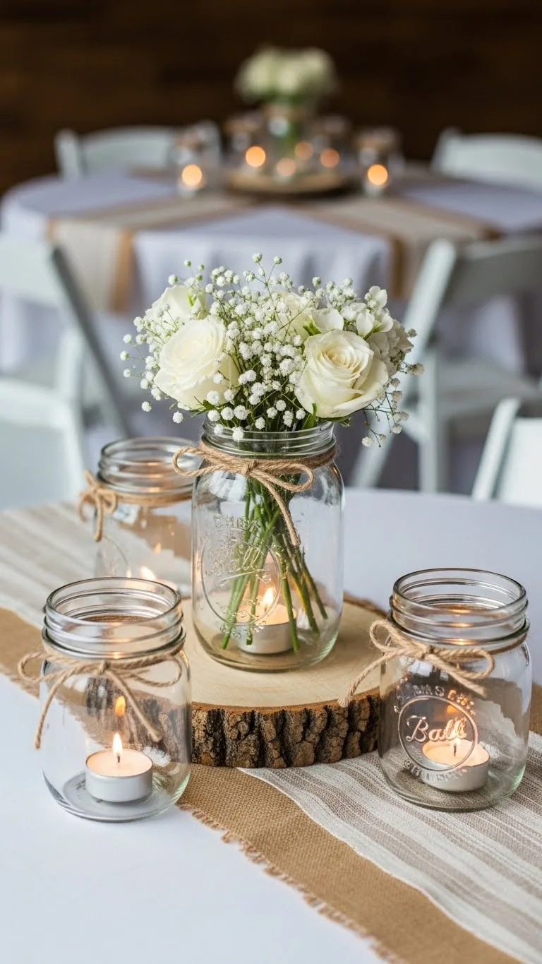Rustic DIY Wedding Decorations Ideas – 21 Beautiful Designs 7 Mason Jar Lantern Centerpieces