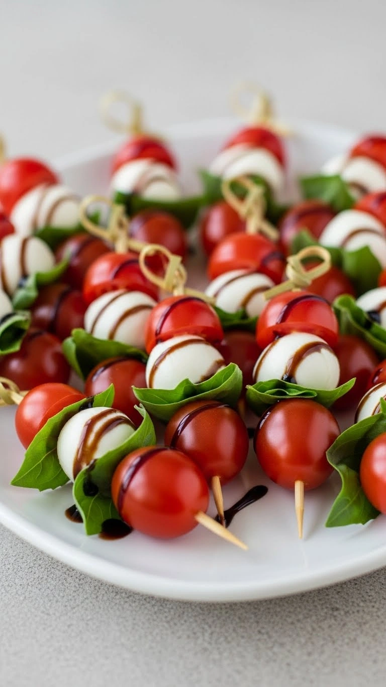 21 Engagement Party Food Ideas for a Delicious Celebration 5 Mini Caprese Skewers