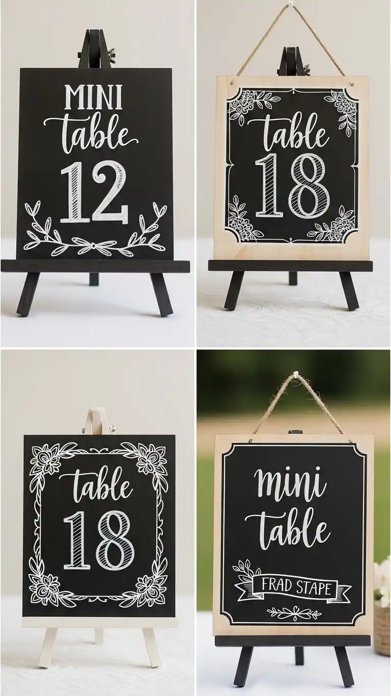 21 DIY Wedding Table Numbers to Elevate Your Reception Decor 8 Mini Chalkboard Table Numbers