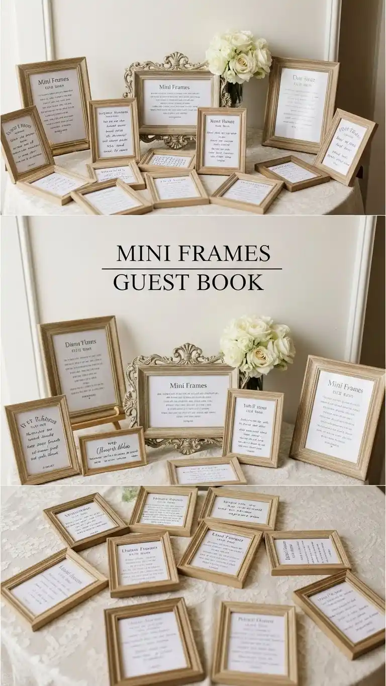 23 Creative Wedding Guest Book Ideas for a Memorable Day 21 Mini Frames Guest Book