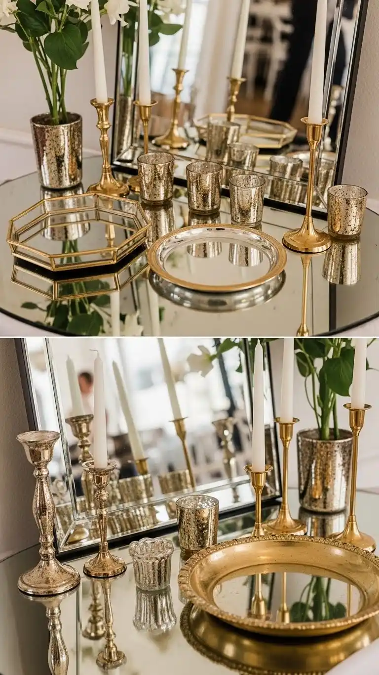 24 Engagement Party Decorations for a Memorable Celebration 18 Mirror and Metallic Accents