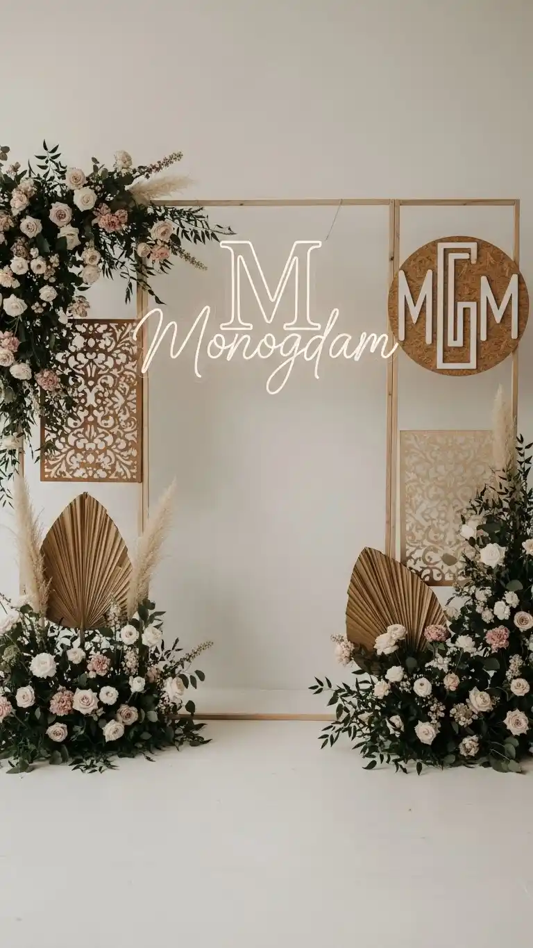 23 Engagement Party Backdrop Ideas That Will Wow Your Guests 10 Monogram Sign Backdrop