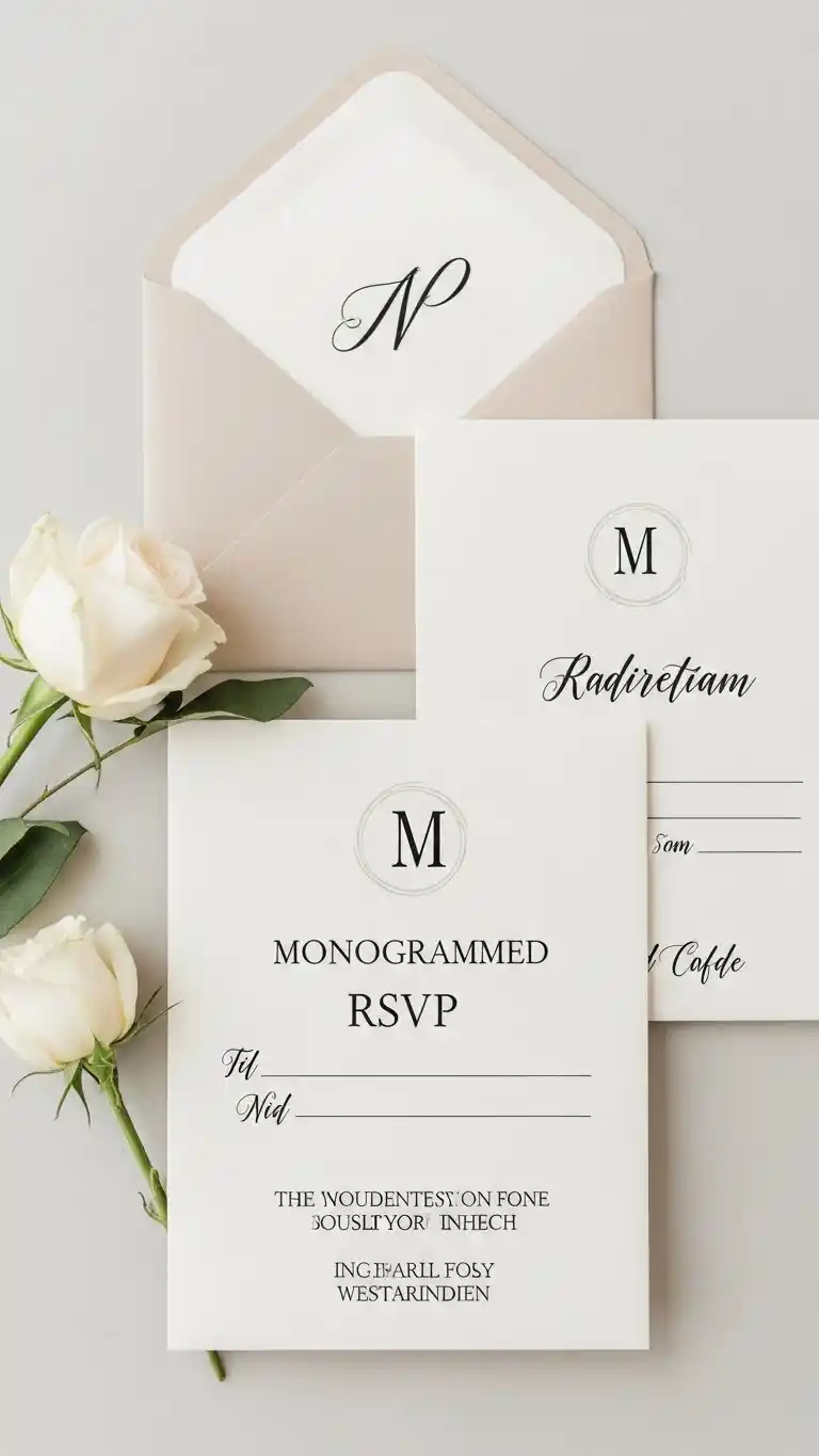 23 Classic Traditional Wedding Invitations That Never Go Out of Style 22 Monogrammed RSVP Cards