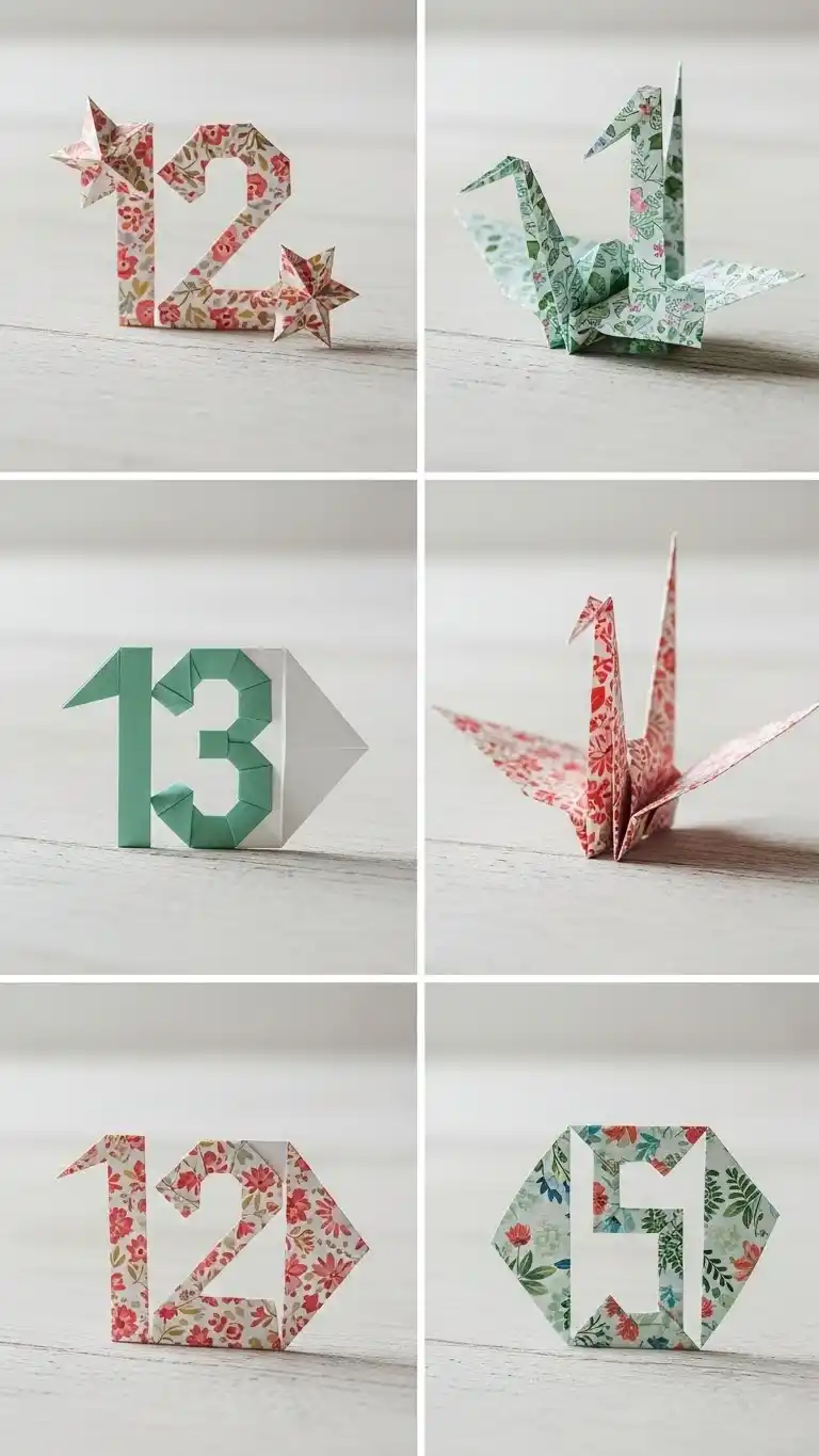 21 DIY Wedding Table Numbers to Elevate Your Reception Decor 19 Origami Table Numbers