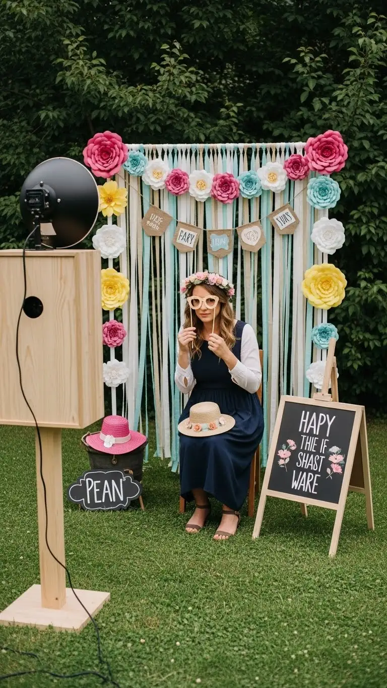 DIY Wedding Decorations Outdoor: 15 Cozy Ideas 18 Outdoor Photo Booth with Props