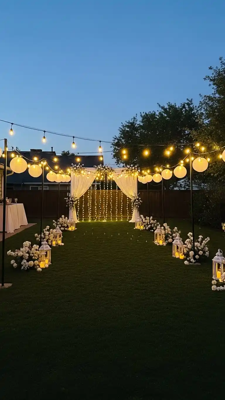25 Backyard Engagement Party Ideas Perfect for Every Backyard 9 Outdoor String Lighting