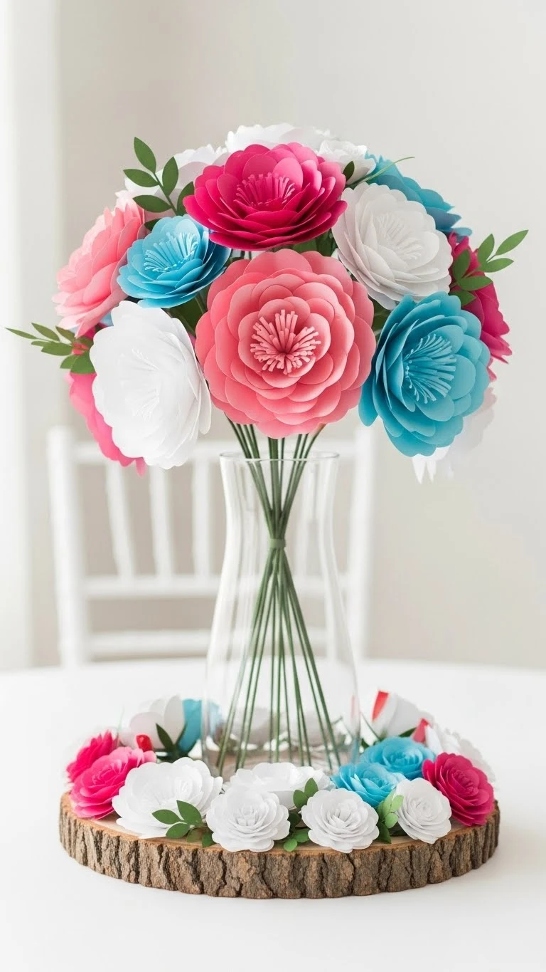 DIY Wedding Decorations Centerpieces: 17 Elegant Ideas 17 Paper Flower Centerpieces for Long Lasting Beauty