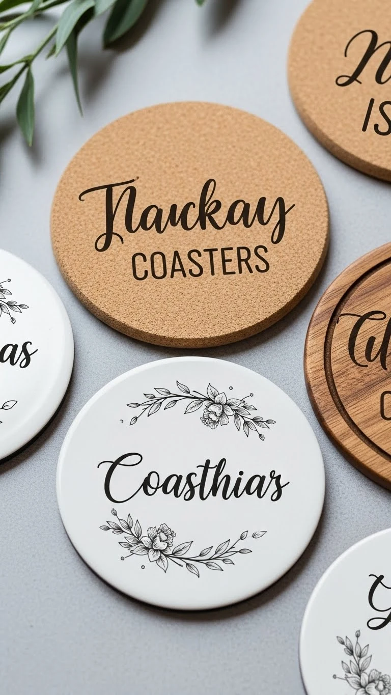 Wedding Gift Favors: 15 Perfect Ideas 8 Personalized Coasters for Practical Wedding Gift Favors