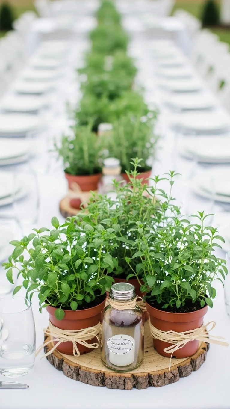 DIY Wedding Decorations Centerpieces: 17 Elegant Ideas 15 Potted Herb Centerpieces That Double as Wedding Favors