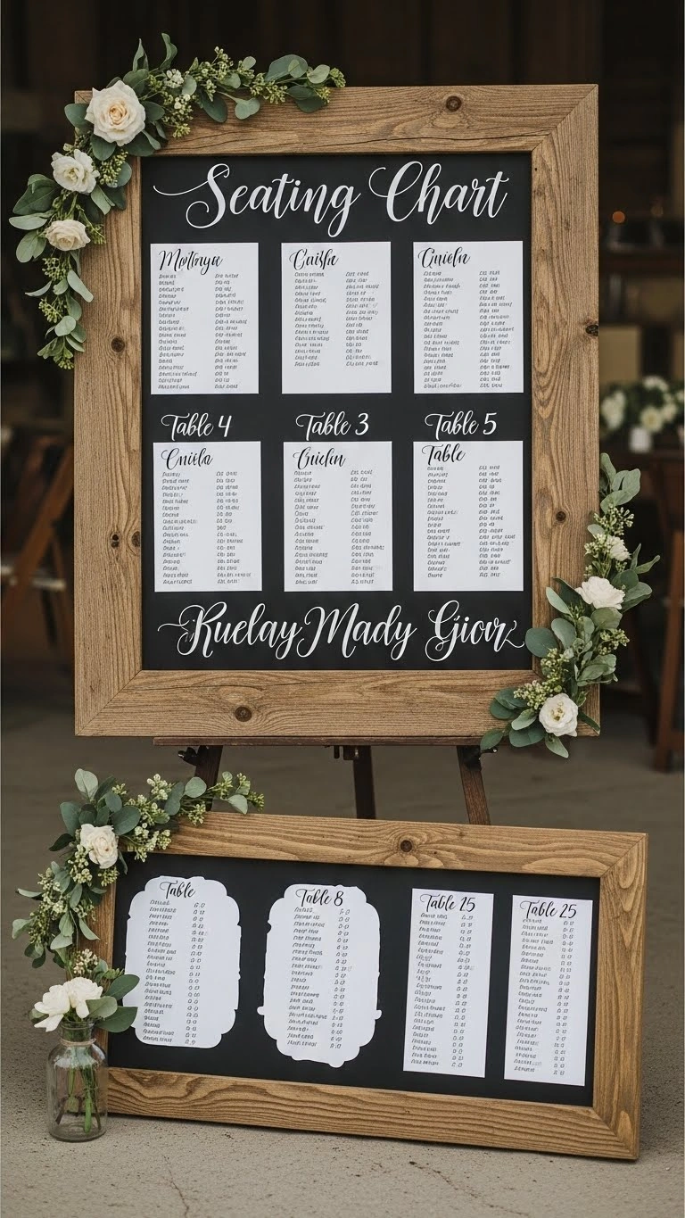 21 Unique Wedding Seating Chart Ideas That Wow Guests 5 Rustic Wooden Frame Seating Chart