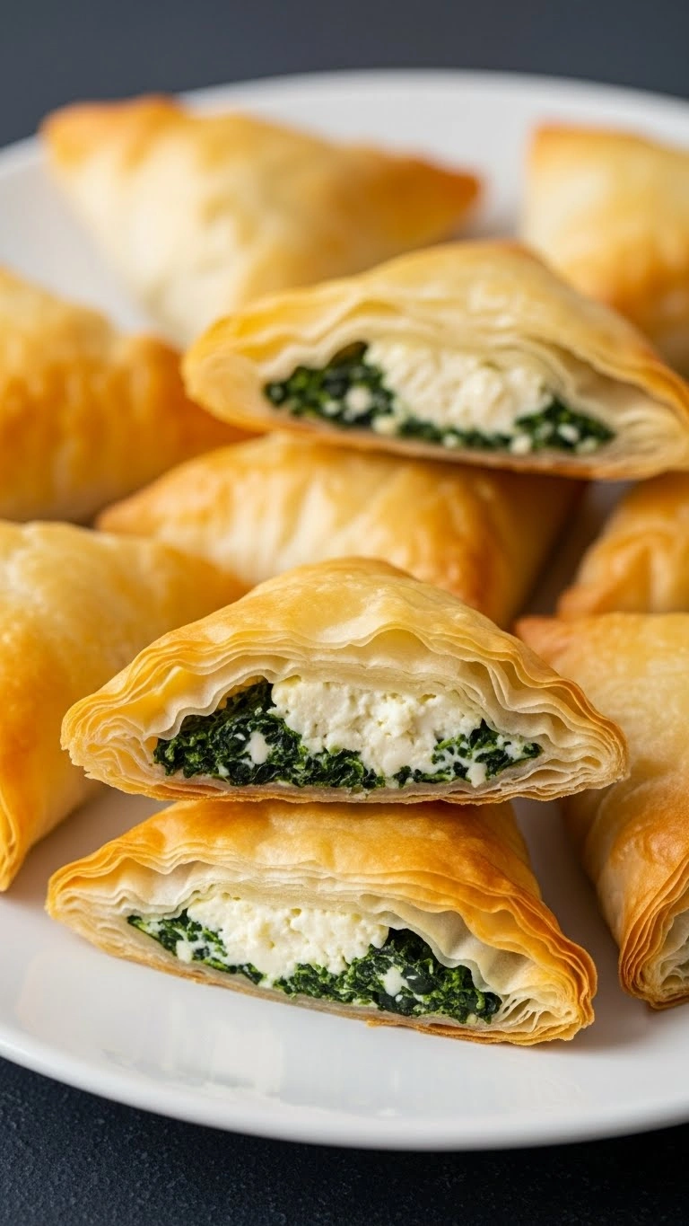 21 Engagement Party Food Ideas for a Delicious Celebration 8 Spinach and Feta Phyllo Triangles