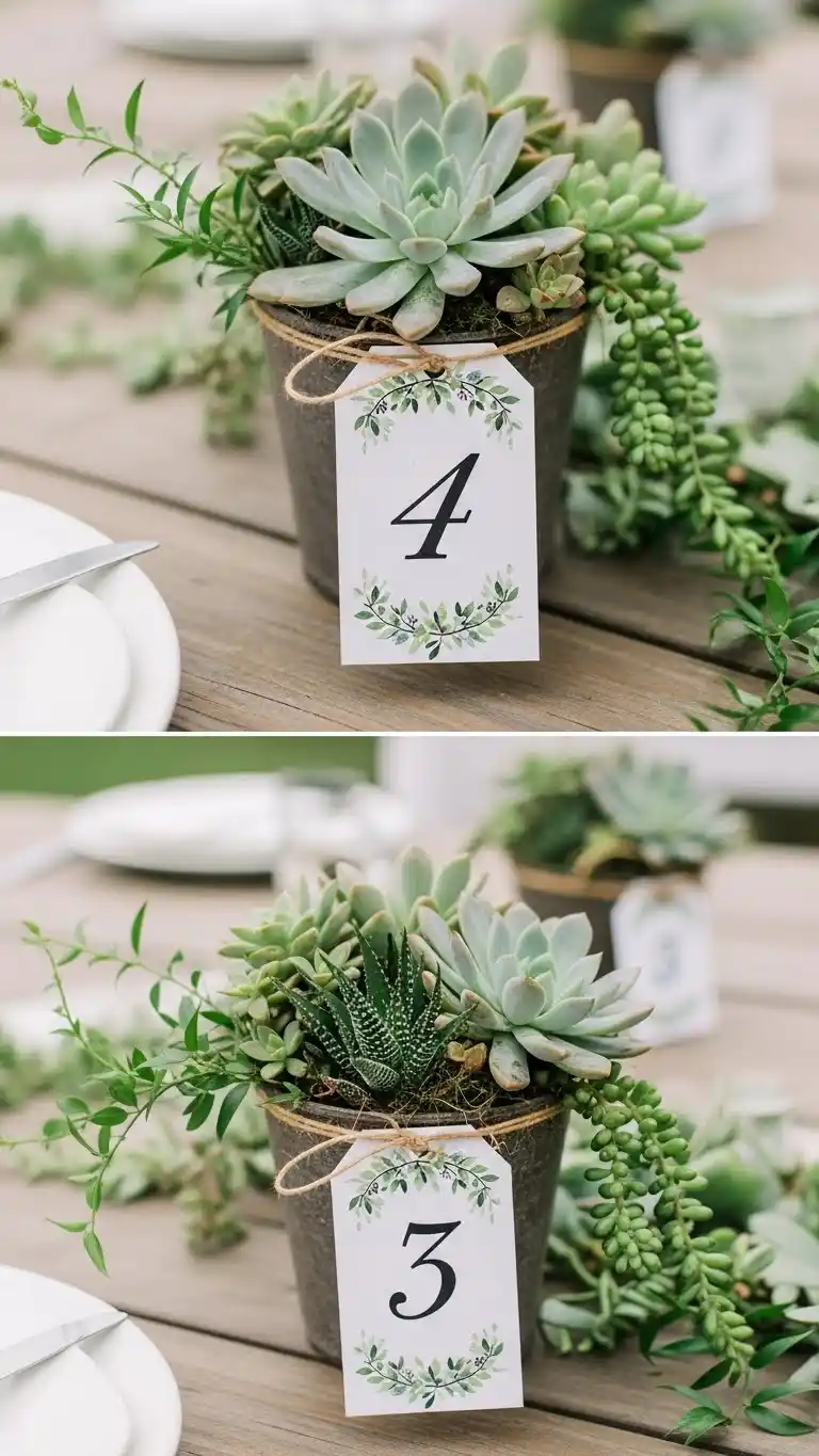21 DIY Wedding Table Numbers to Elevate Your Reception Decor 20 Succulent Table Numbers