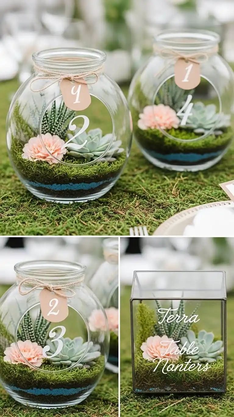 21 DIY Wedding Table Numbers to Elevate Your Reception Decor 10 Terrarium Table Numbers