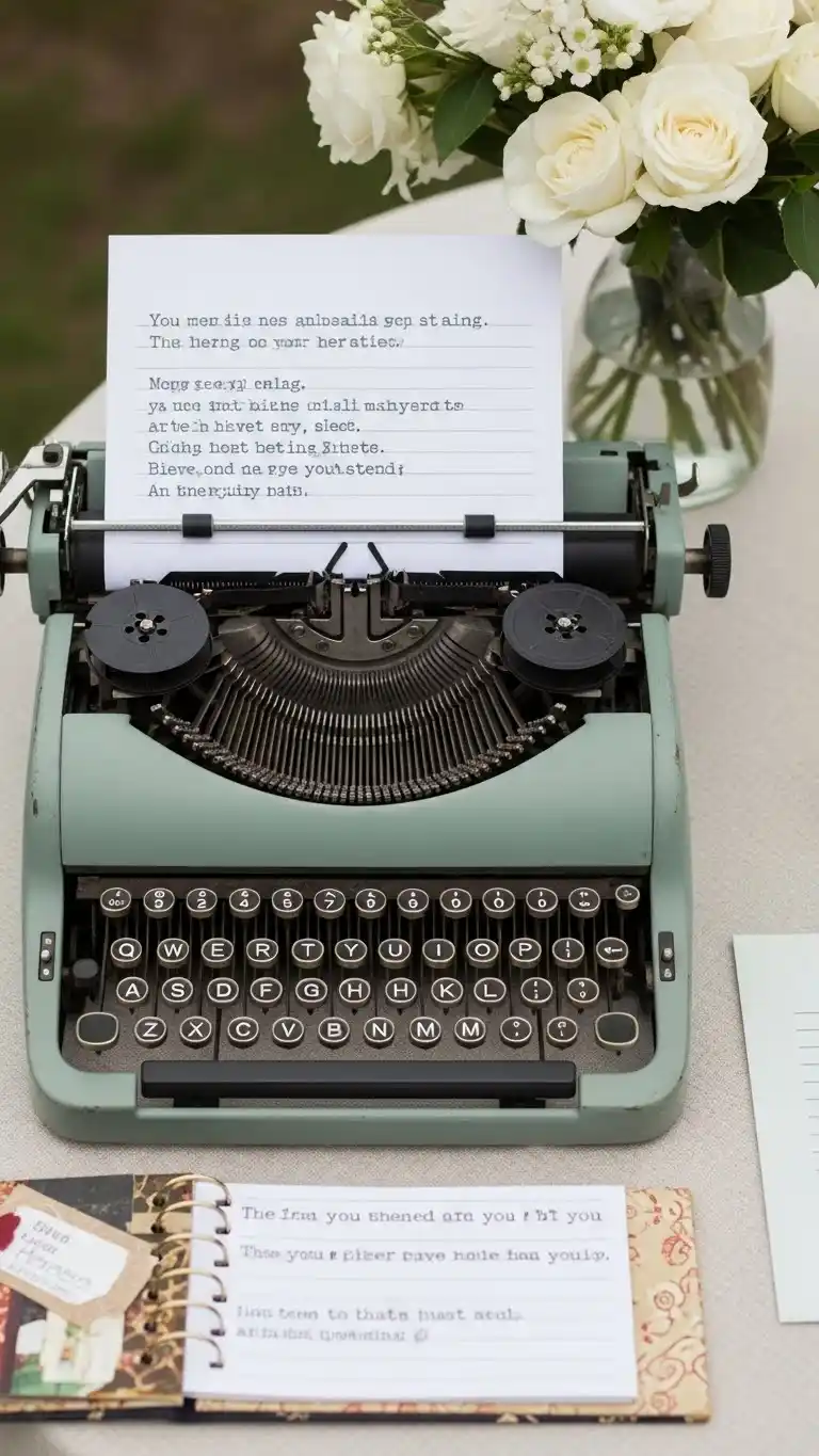 23 Creative Wedding Guest Book Ideas for a Memorable Day 7 Vintage Typewriter Guest Notes