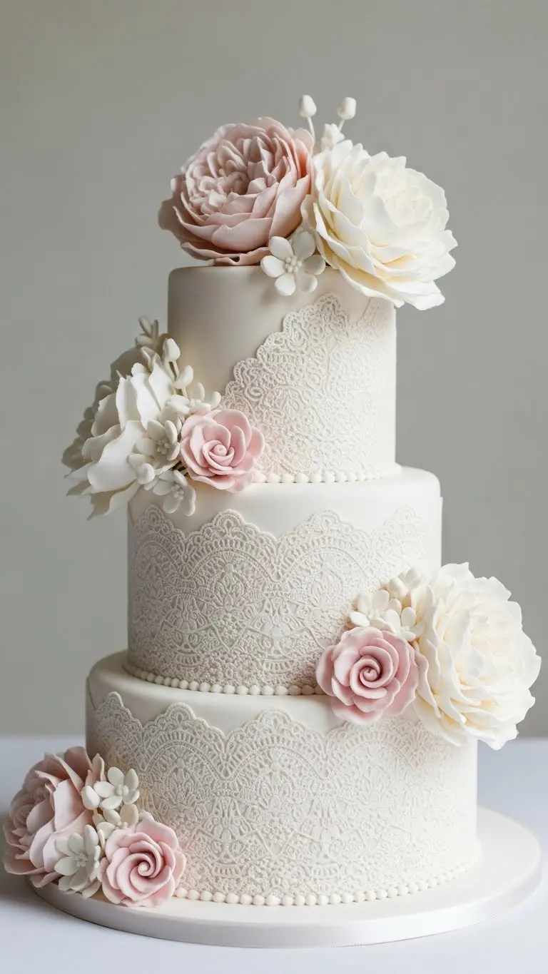 Floral and Lace Wedding Cake Designs: 21 Elegant Ideas 3 Why Floral and Lace Wedding Cake Designs Never Go Out of Style