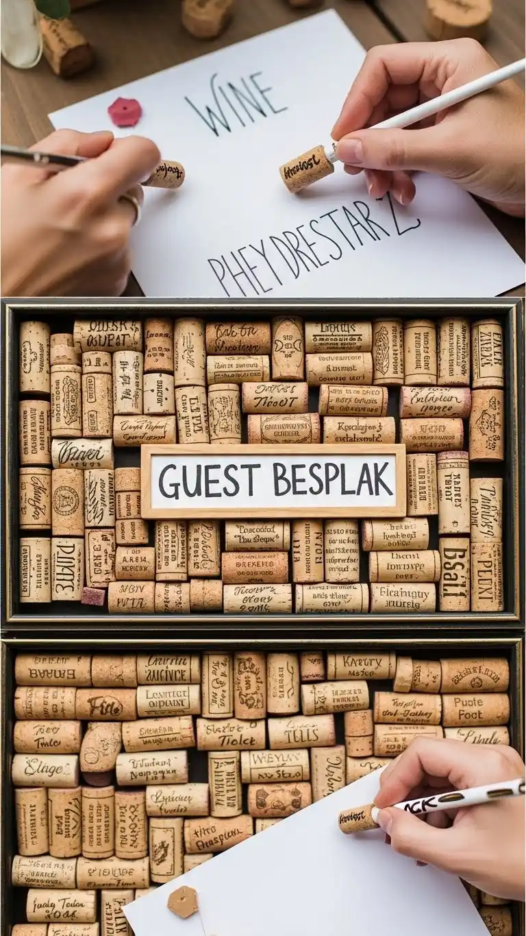 23 Creative Wedding Guest Book Ideas for a Memorable Day 12 Wine Cork Guest Display