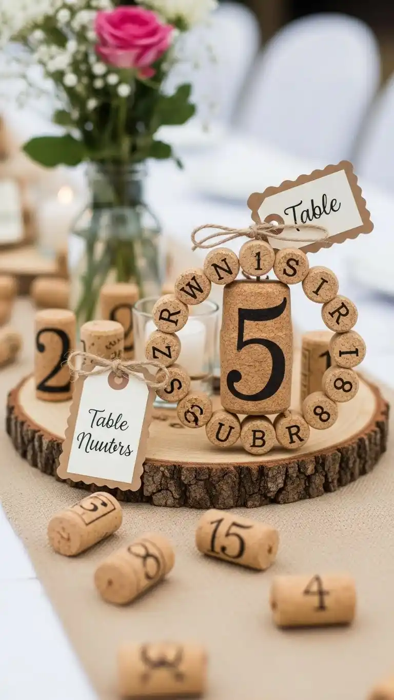 21 DIY Wedding Table Numbers to Elevate Your Reception Decor 18 Wine Cork Table Numbers
