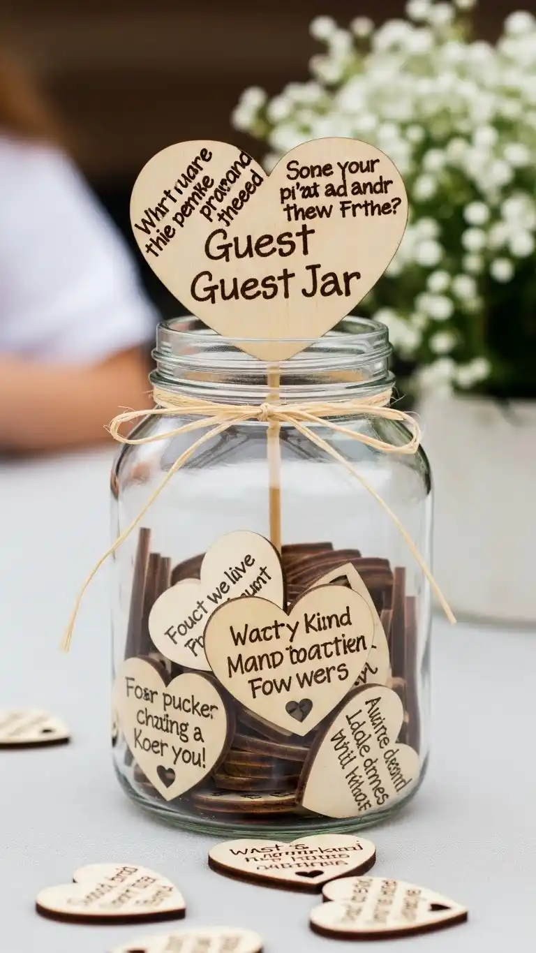 23 Creative Wedding Guest Book Ideas for a Memorable Day 13 Wooden Heart Guest Jar
