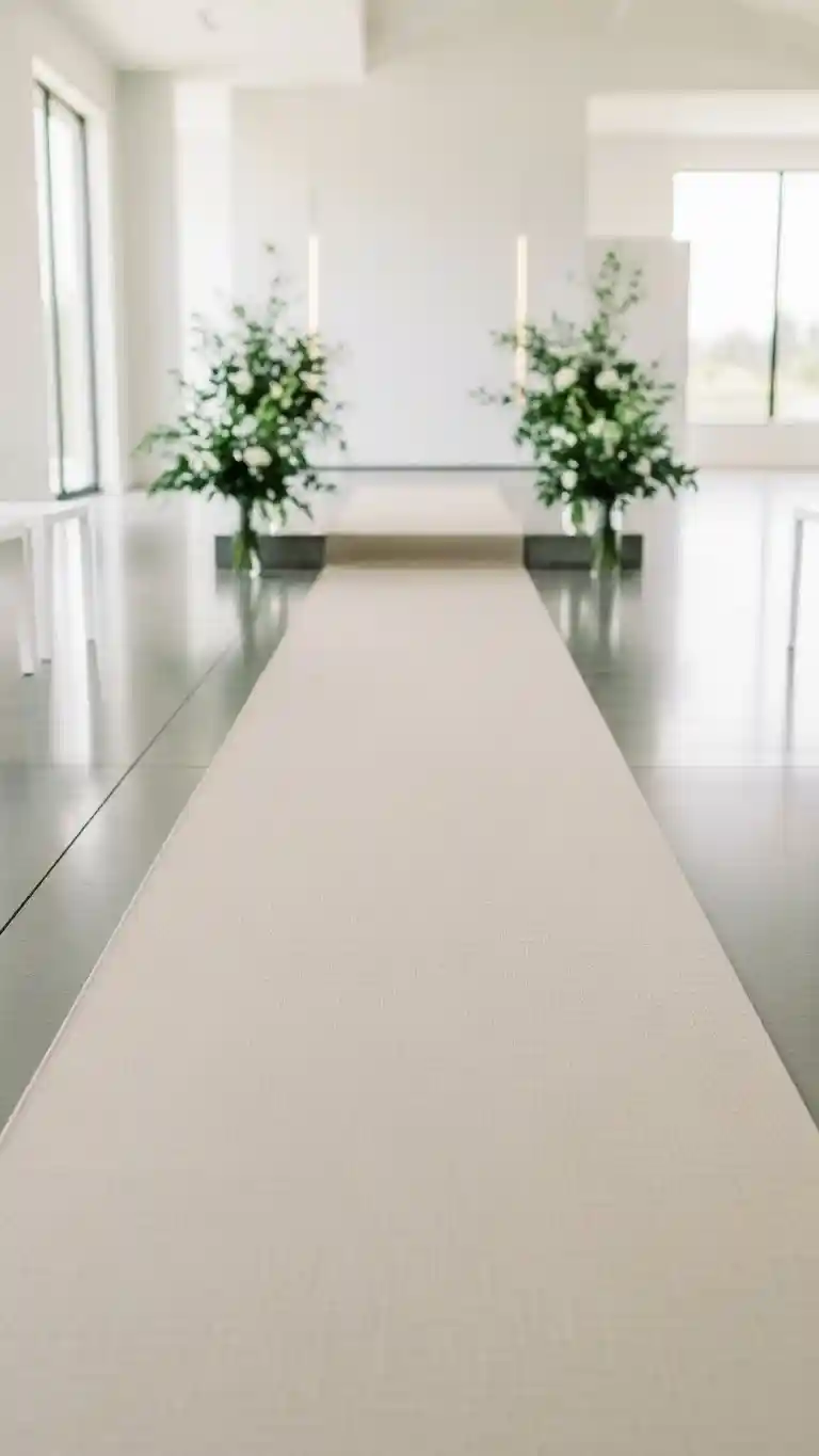 21 Neutral Wedding Ceremony Décor Ideas You’ll Love 6 Beige Linen Aisle Runners for a Modern Minimalist Look