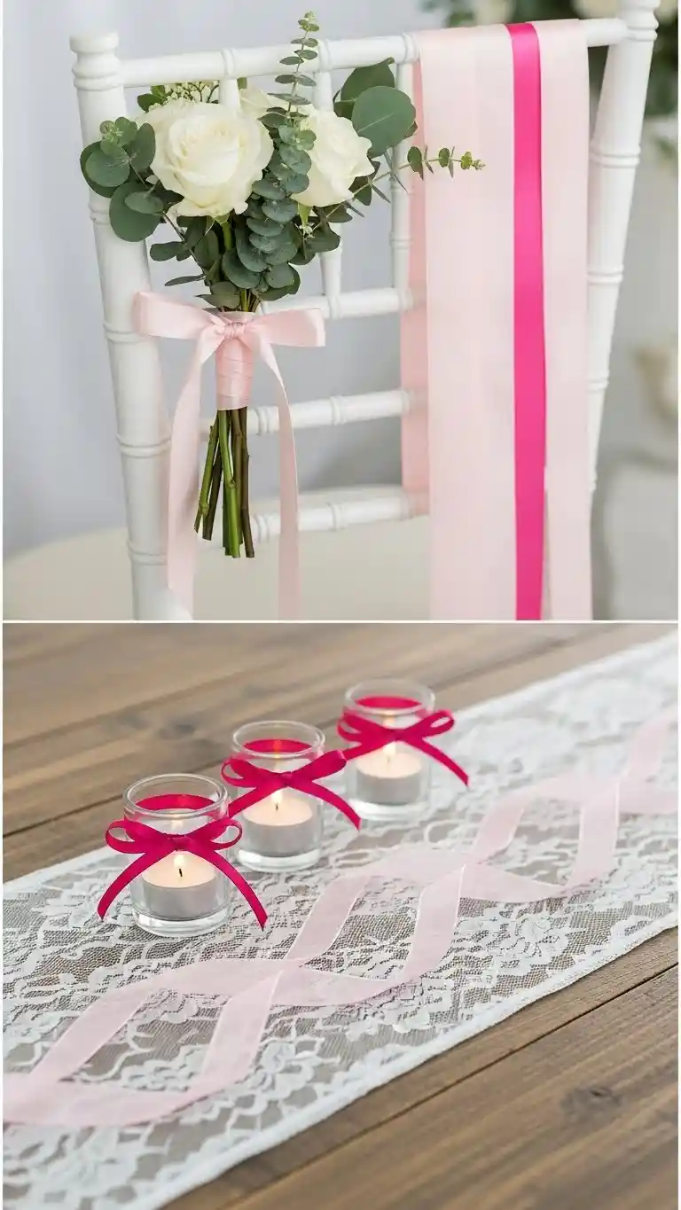 21 Pink Wedding Ceremony Decor Ideas That Feel Soft & Dreamy 12 Pink Ribbon Details for Simple and Harmonious Accent Styling