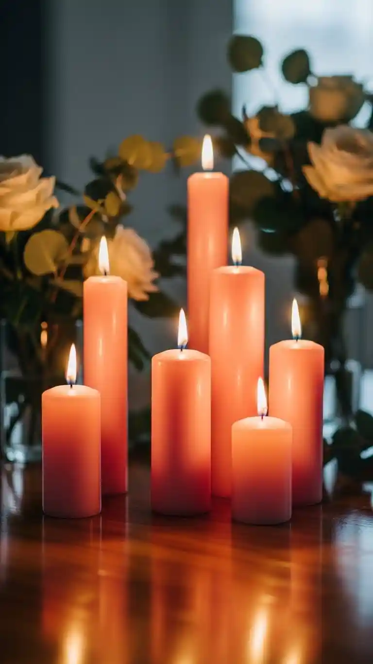 21 Pink Wedding Ceremony Decor Ideas That Feel Soft & Dreamy 16 Pink Taper Candles for Elegant Ceremony Glow