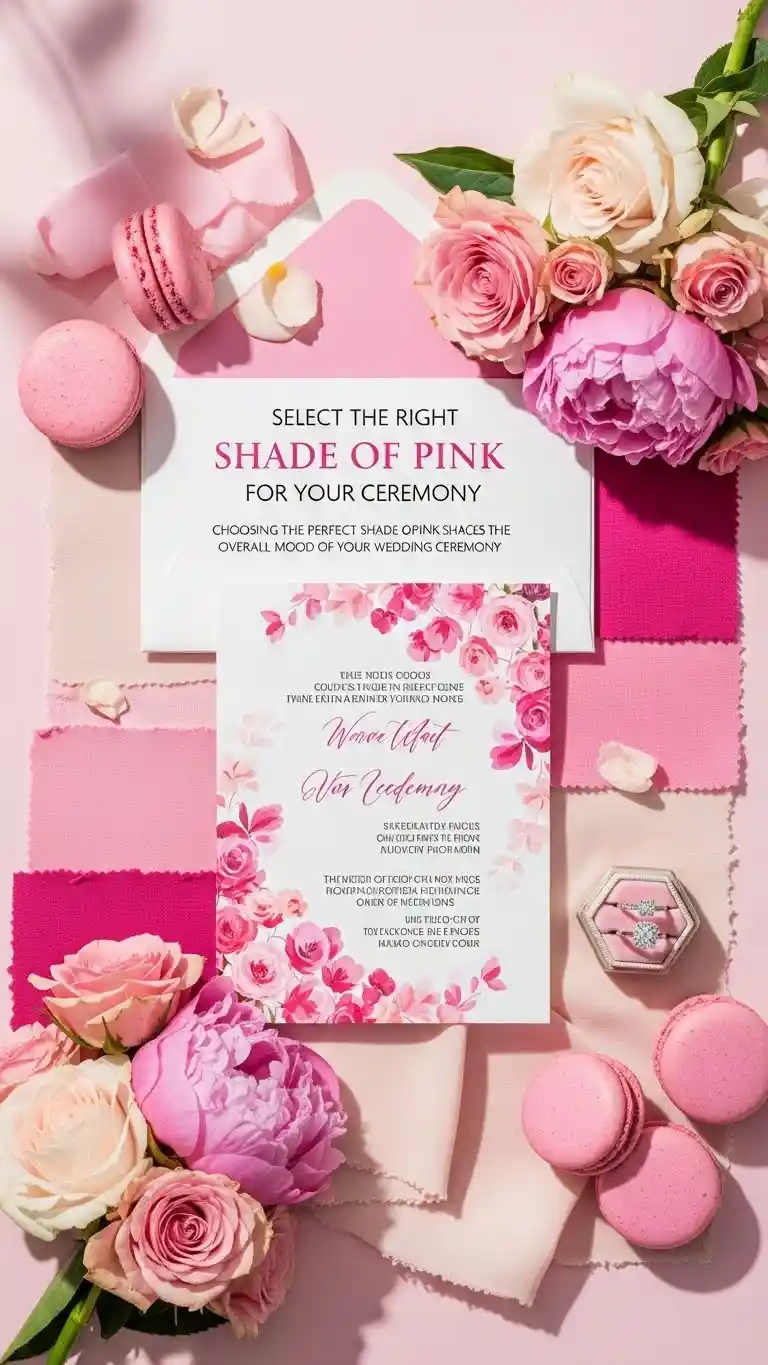 21 Pink Wedding Ceremony Decor Ideas That Feel Soft & Dreamy 4 Select the Right Shade of Pink for Your Ceremony