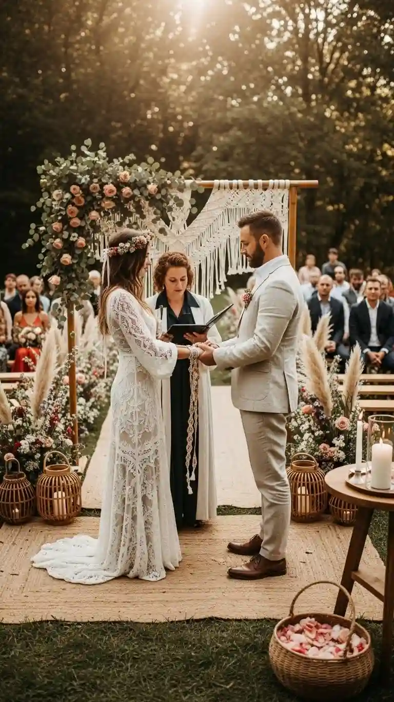 25 Boho Wedding Ceremony Décor Ideas That Wow Guests 19 Add Meaningful Rituals or Traditions