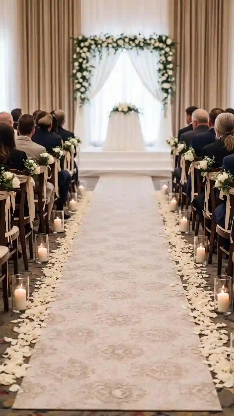 27 Classy Wedding Ceremony Décor Ideas You’ll Love 6 Luxurious Aisle Runners with Subtle Patterns