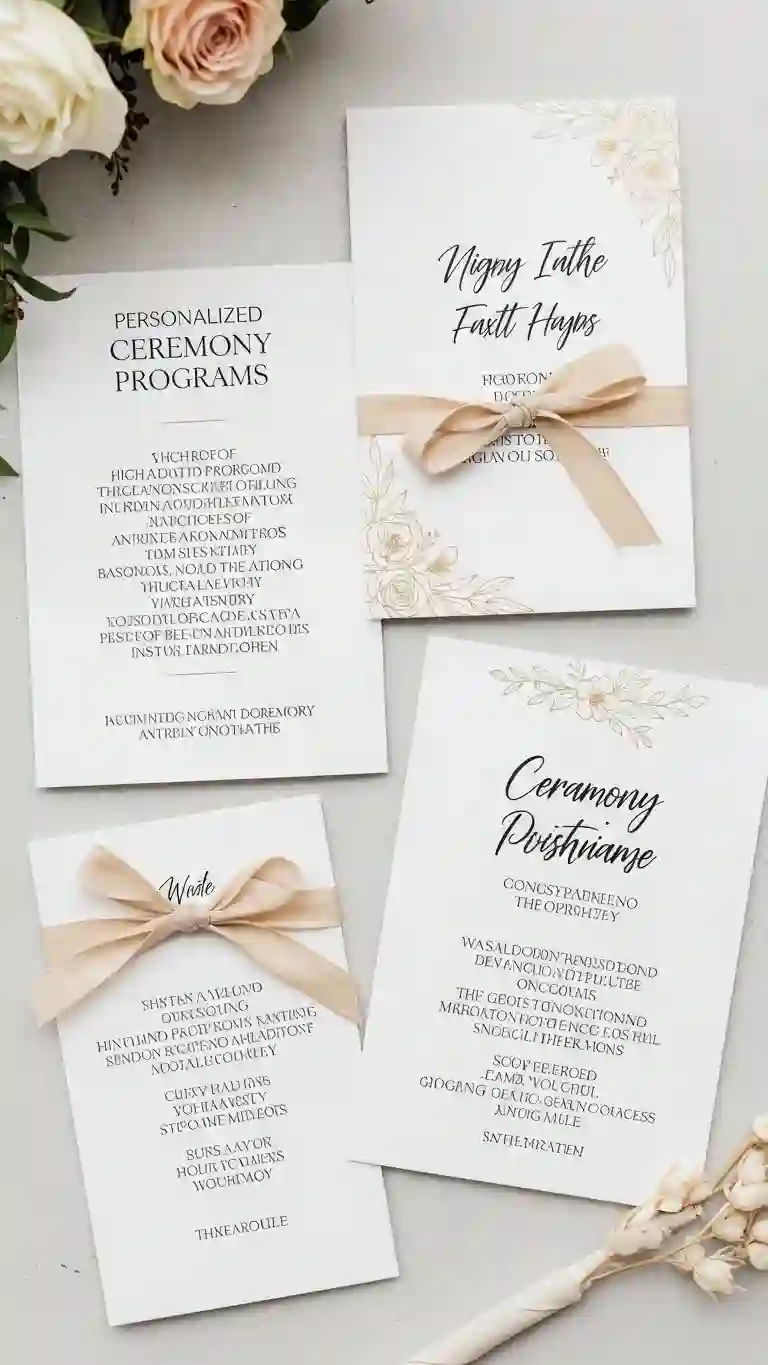 27 Classy Wedding Ceremony Décor Ideas You’ll Love 11 Personalized Ceremony Programs in Classic Fonts