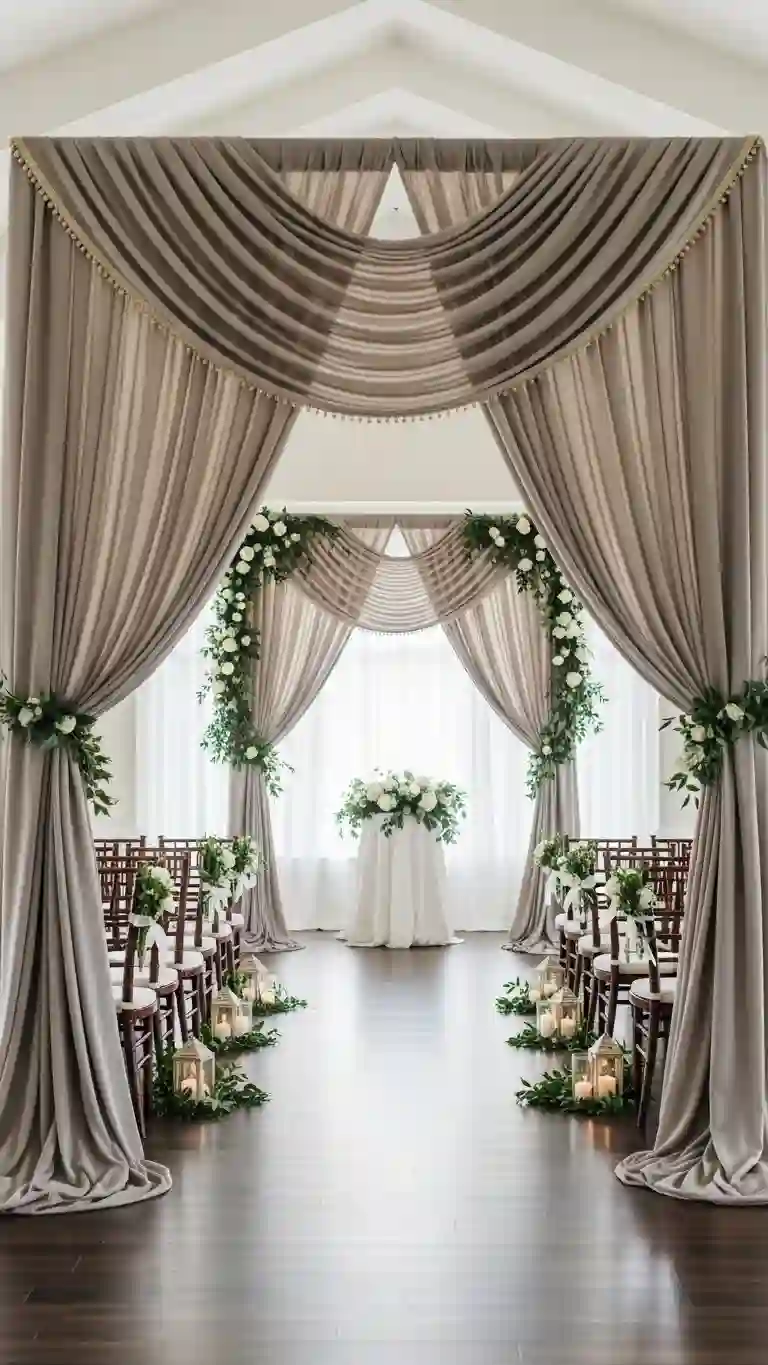 27 Classy Wedding Ceremony Décor Ideas You’ll Love 19 Refined Drapery to Frame the Ceremony Space